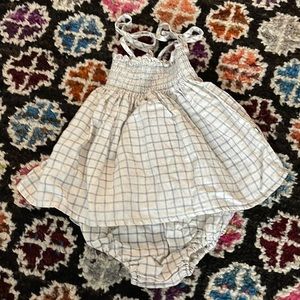 Rylee + Cru Linen Smock Set in Plaid